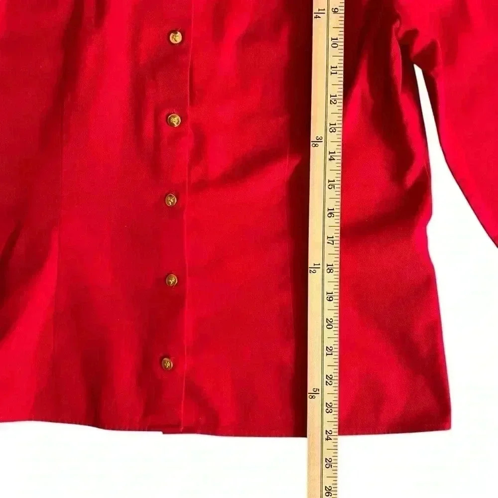 Grace Baker Red Button Down With Bee Buttons Size… - image 6